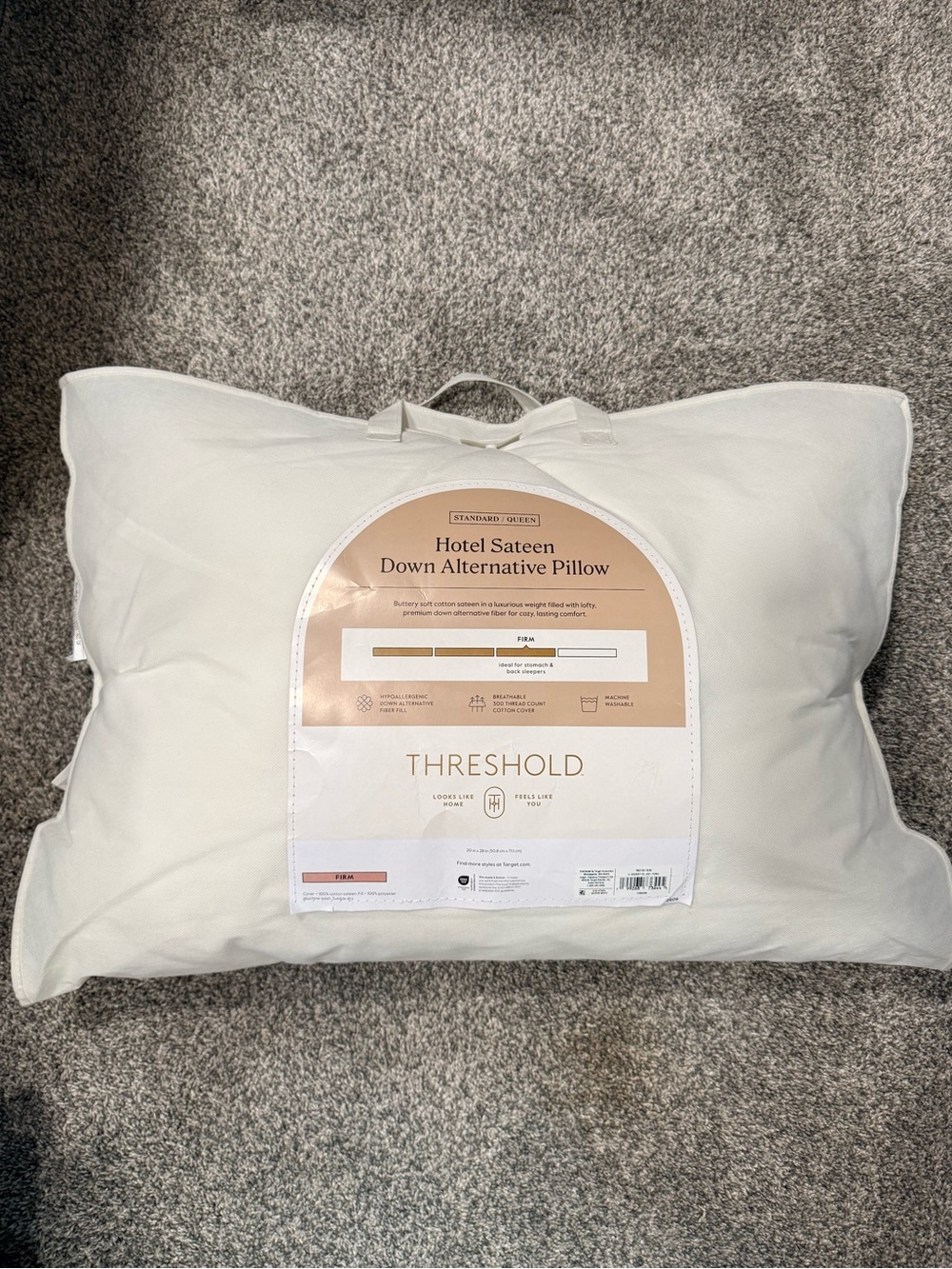 Threshold Hotel Sateen Down Alternative Pillow - White